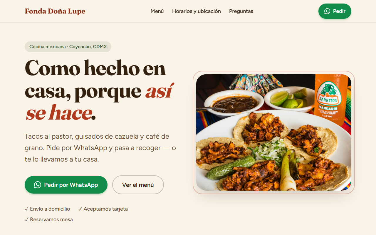 Fonda Doña Lupe — Restaurante · presencia en internet